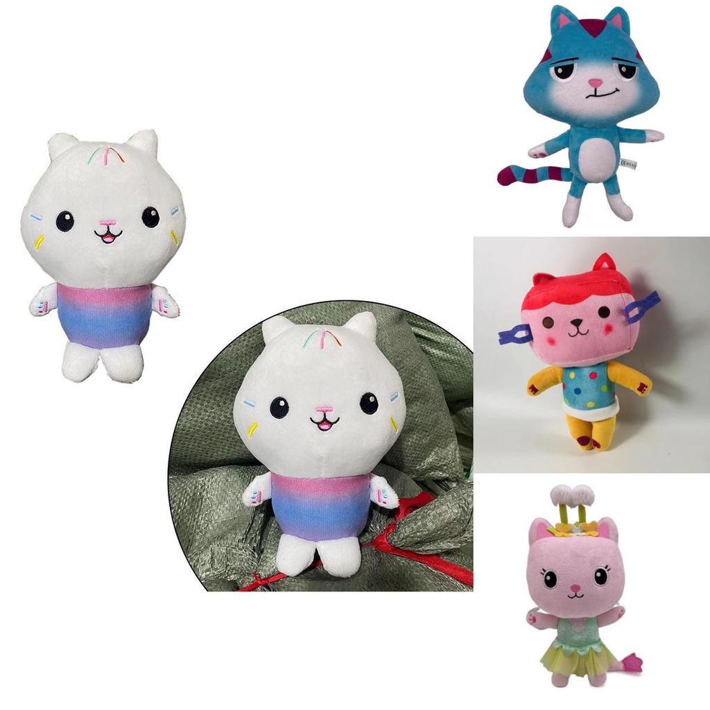 Adorable Gabby Dollhouse Plush Toy Mercat Cartoon Stuffed Animal Mermaid Cat Plushie Doll