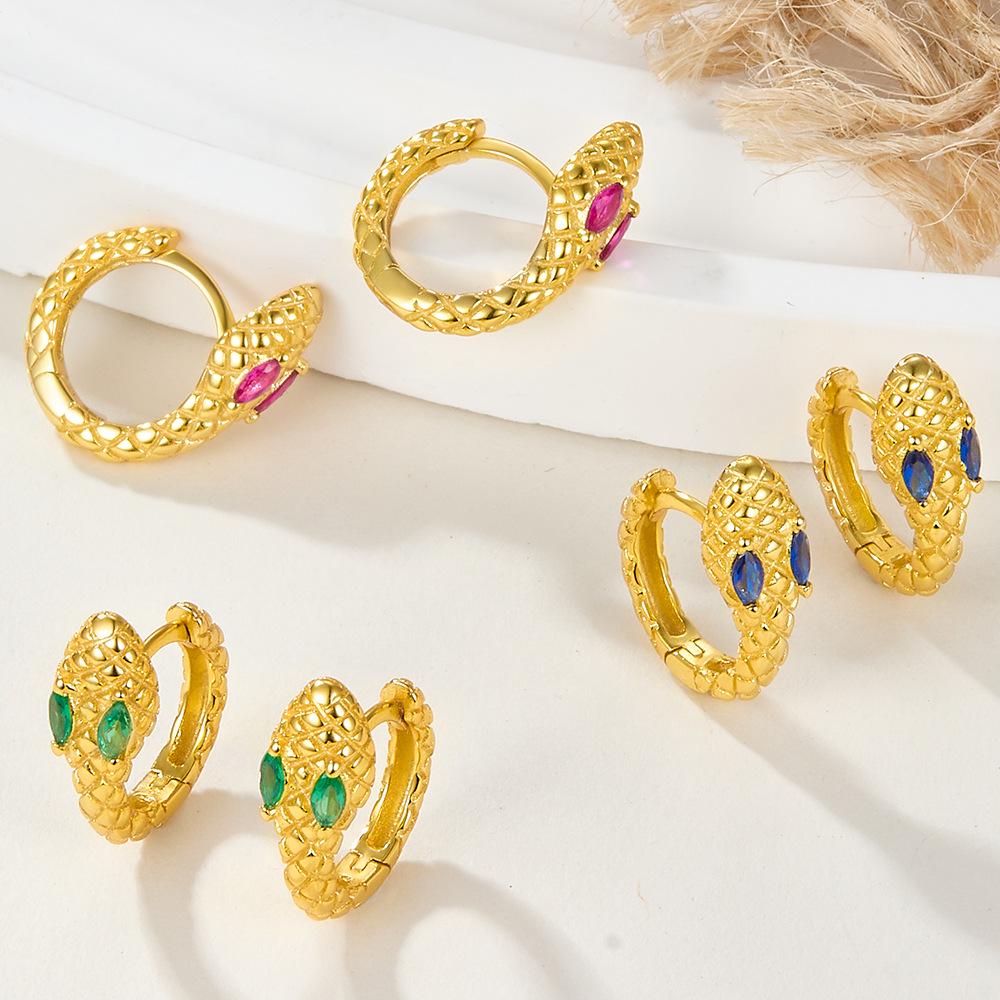 S925 Sterling Silver Zircon Snake Earrings - Cute, Stylish Animal Spirit Jewelry for Women