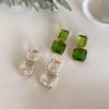 The Wizard of Oz Retro Crystal Square Earrings In French Hong Kong Style