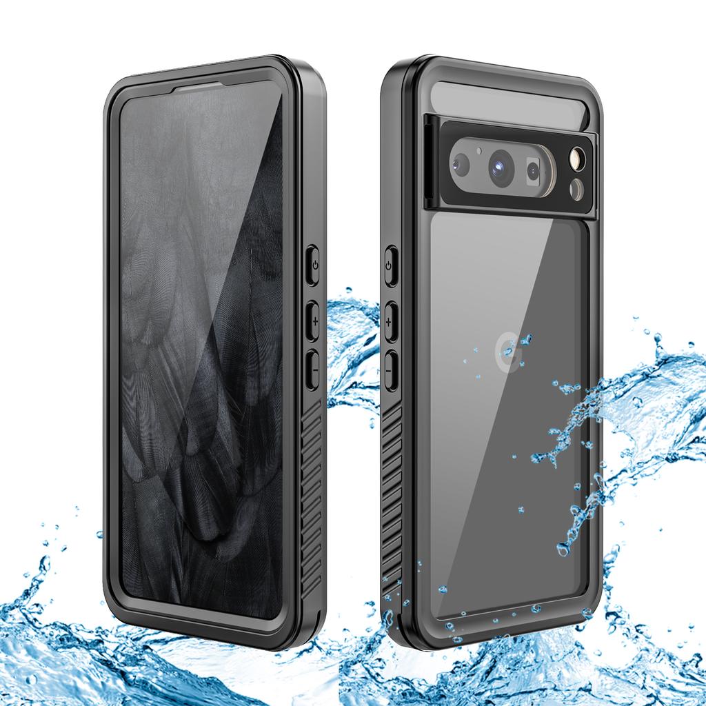 FS Series for Google Pixel 8 Pro Waterproof Case IP68 PC+TPU Snorkelling Dustproof Clear Phone Cover