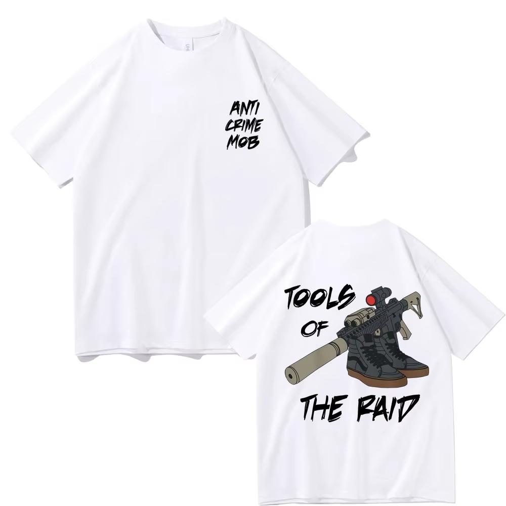Forward Observations Group Anti Crime Mob Tools of The Raid Graphic T-shirt Male Classic T Shirts Oversized Unisex Streetwear Trendy Cotton