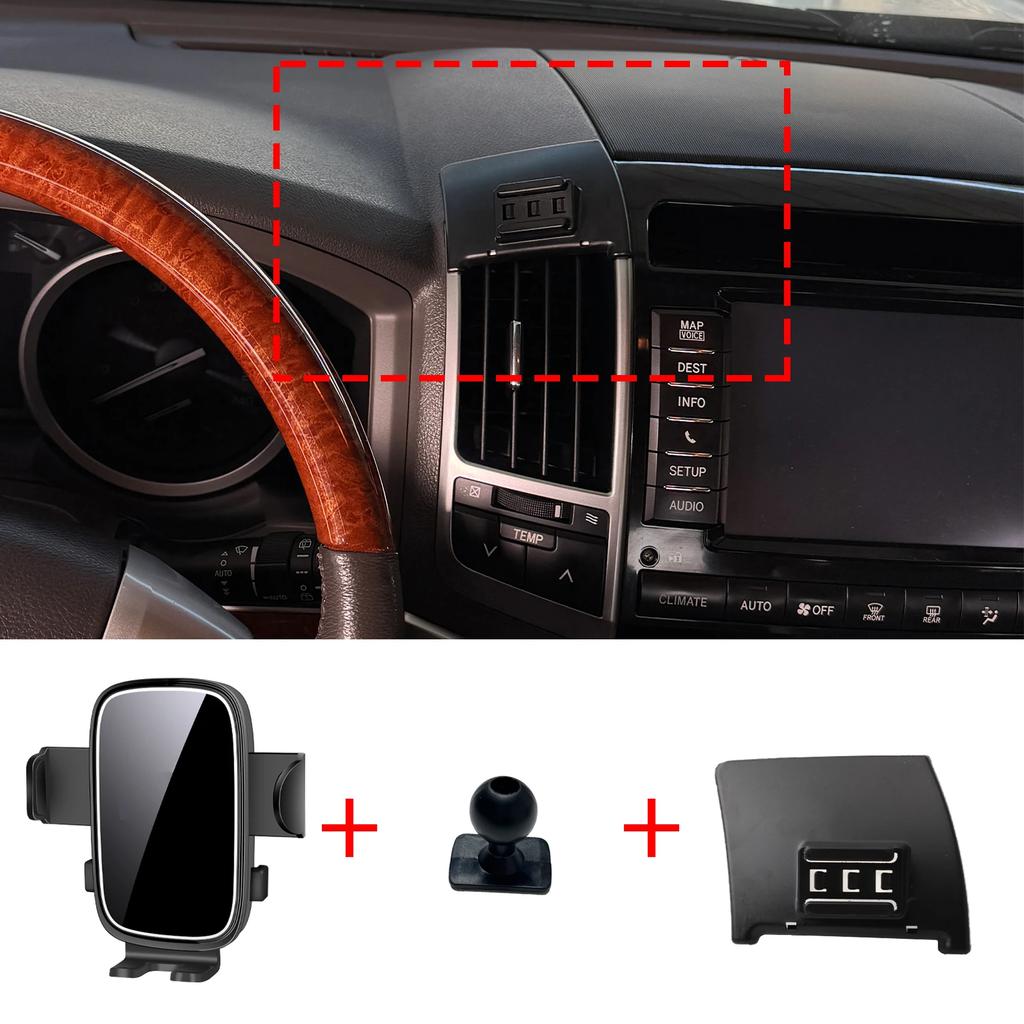 Support de téléphone personnalisé adapté pour Toyota Land Cruiser 2007 2008 2009 – 2015, Base d'écran de tableau de bord, sans perceuse pour