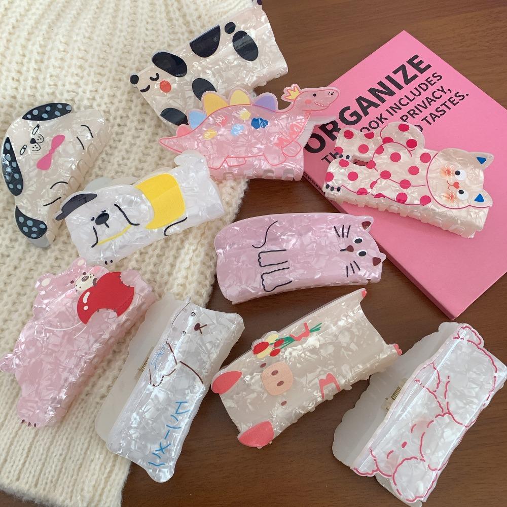 Piggy Cat Acetate Hair Clip Acetic Acid Puppy Grab Clip Sweet Dinosaur Hair Claw  Hair Accessories
