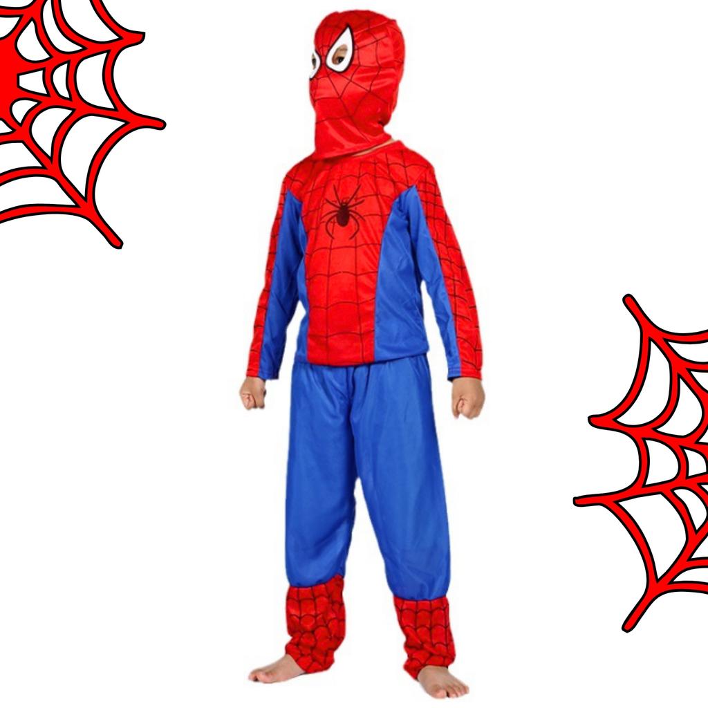 Costume di Spiderman per Carnevale, Costume in Maschera, Maschera di Spider-Man, Bambini 3 in 1 M