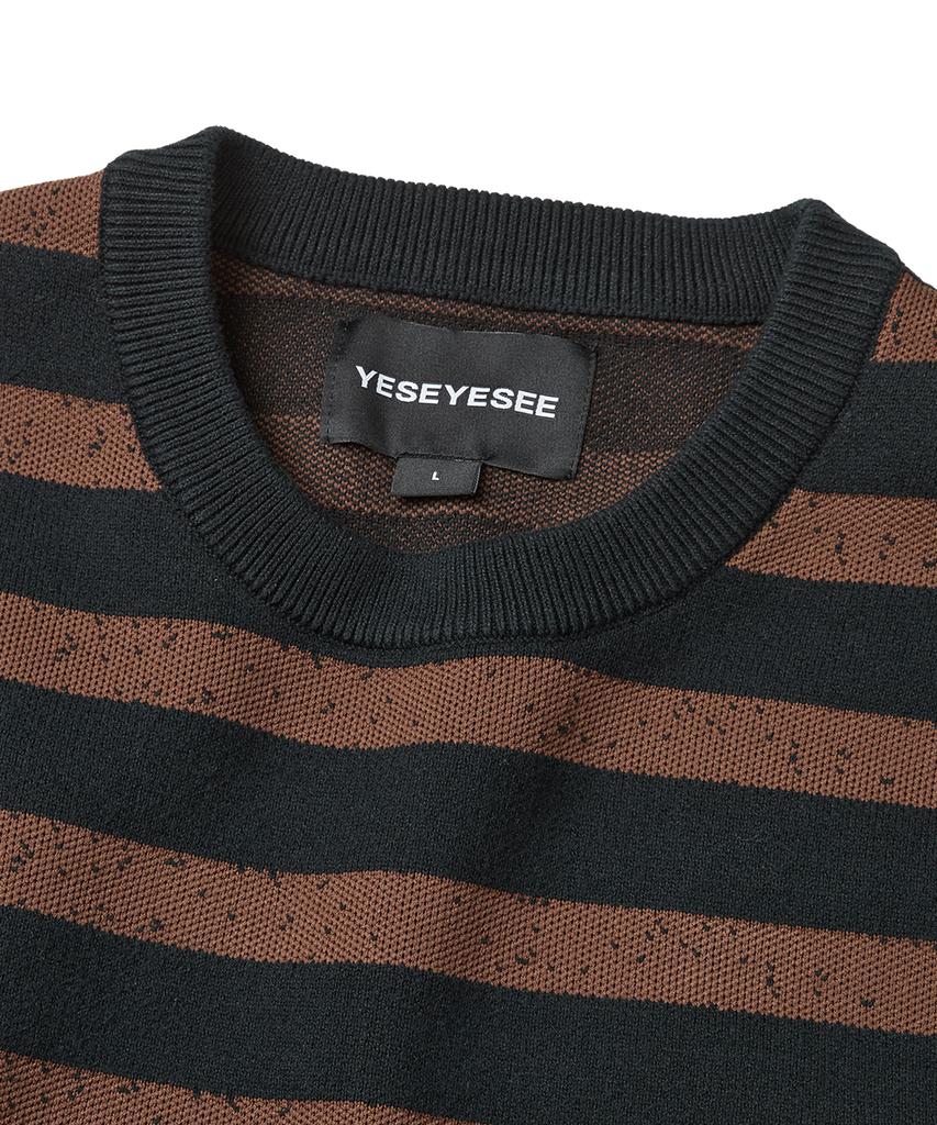 YESEYESEE Speckled Stripe Knit Pullover Ink
