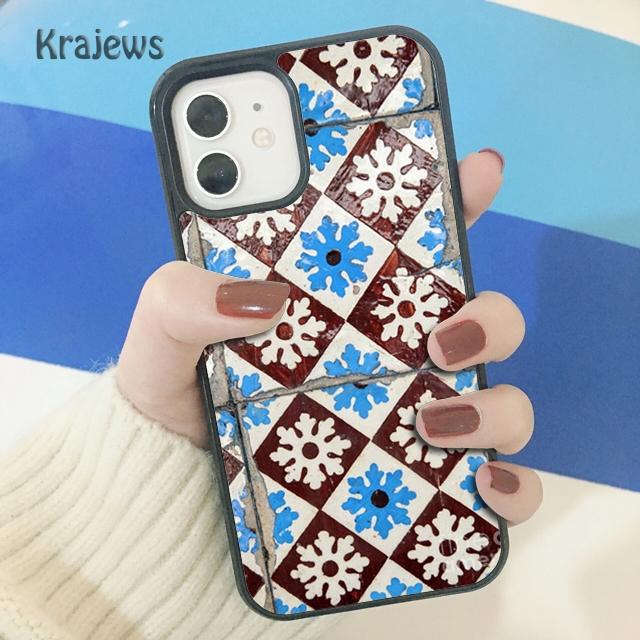 Krajews Ancient Floral Tiles Soft Phone Case Cover For iPhone 17 Air 16 15 14 plus 11 12 13 pro max coque Shell Fundas