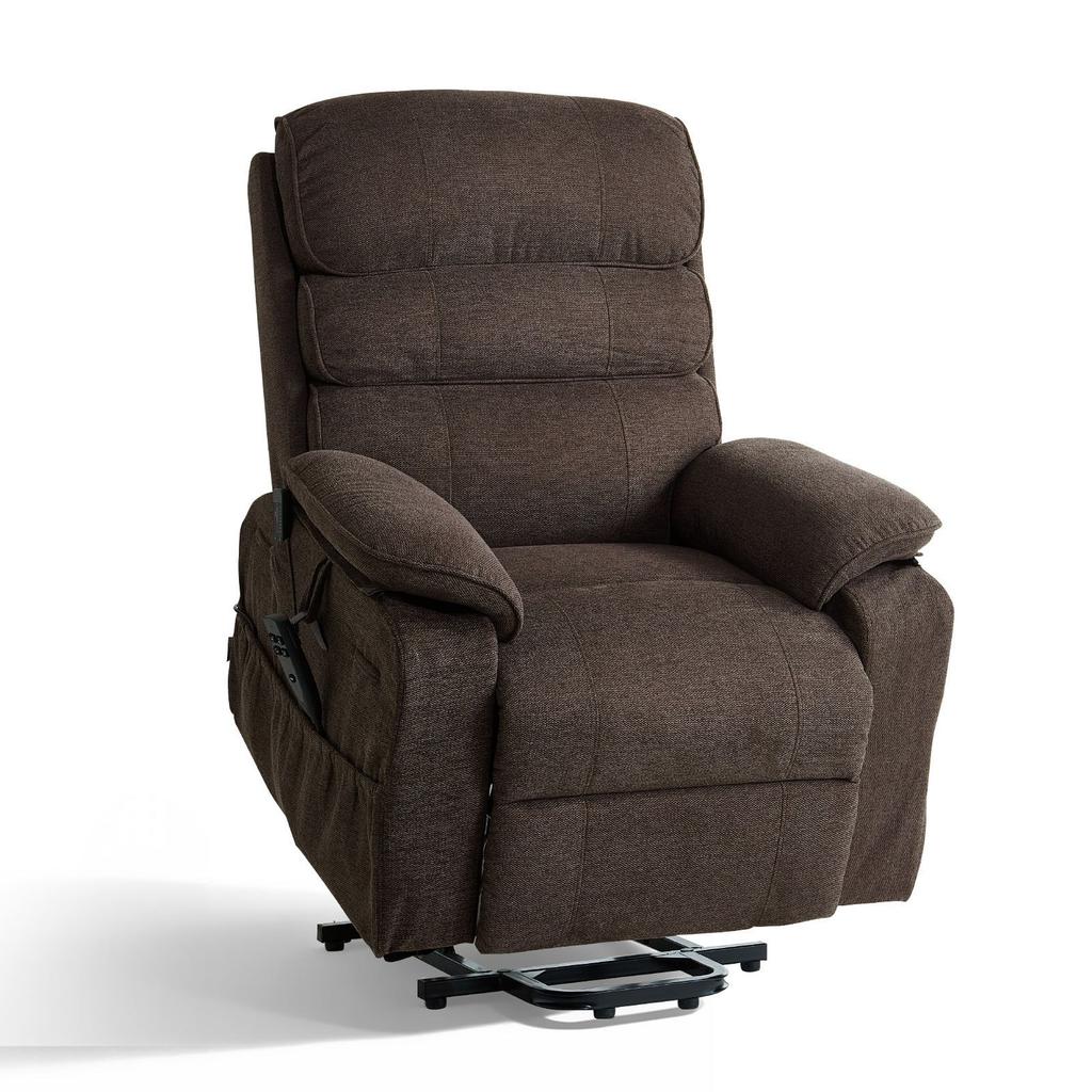 Power Lift Recliner Chair, Dual Motor, Medium Electric Lift Chair with Heat and Massage for Elderly, Infinite Position Adjustment, Chenille Fabric,