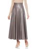 FRAY I.D. Women's Faux Leather Tuck Flare Skirt FWFS215080 MOC 0