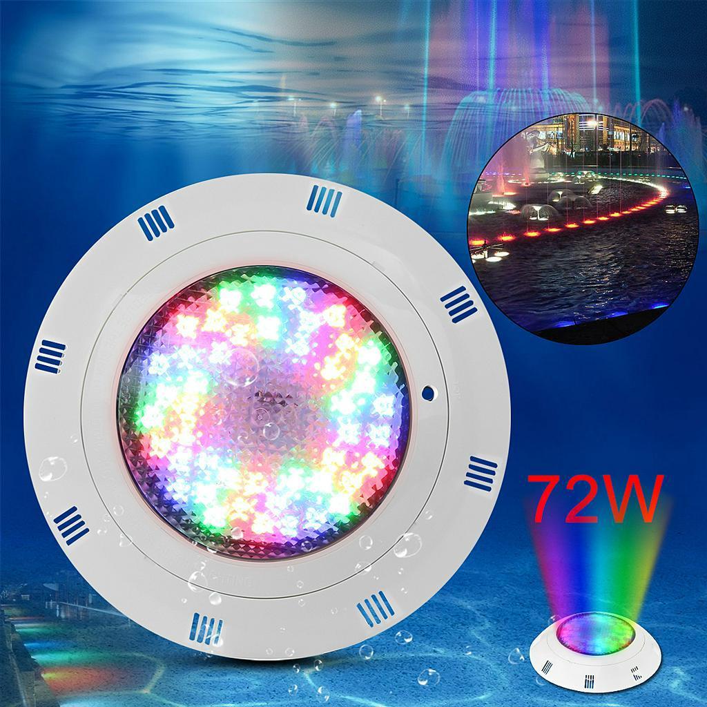

RGB светодиодный светильник для бассейна 72 светодиода IP68 водонепроницаемый пульт дистанционного управления подводный свет пруд уличный светодиодный прожектор Piscina Luz 72 Вт
