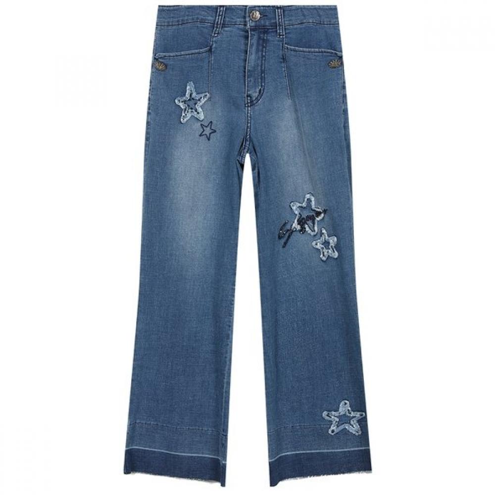 SON JUNG WAN Multi Star Embroidery Denim Pants Zjl6161020