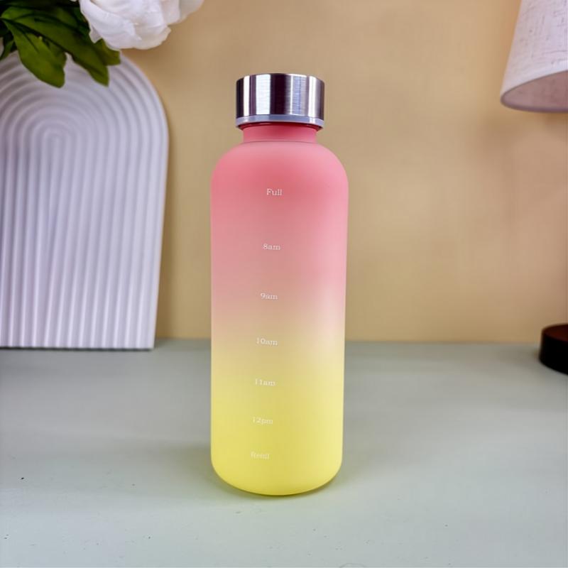550ml Sport Water Bottle With Time Marker Motivational Reusable Fitness Sports Outdoors Travel Leakproof Frosted Plastic Cup