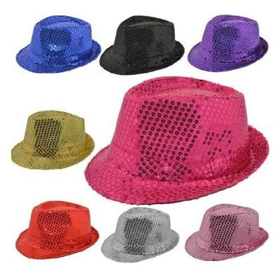 1 Pcs Jazz Hat Men's And Women's Sparkling Top Hat Children's Day Dance Hat KTV Festival Party Performance Magic