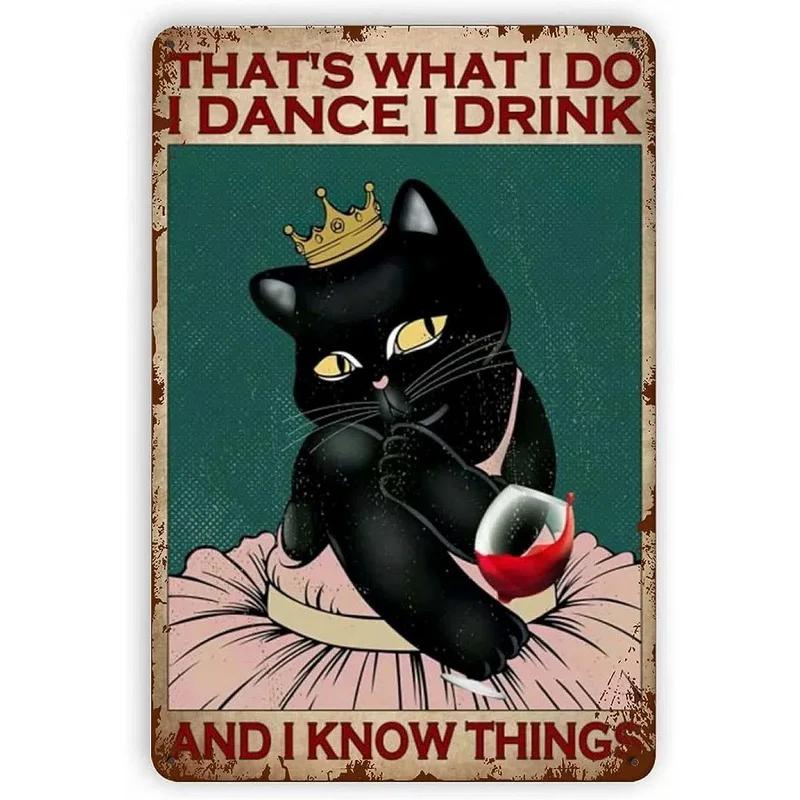 Cat Metal Tin Signs Baking Because Murder Is Wrong Wall Posters Plaque Vintage Iron Painting Decoration for Home Cafe Club Ba