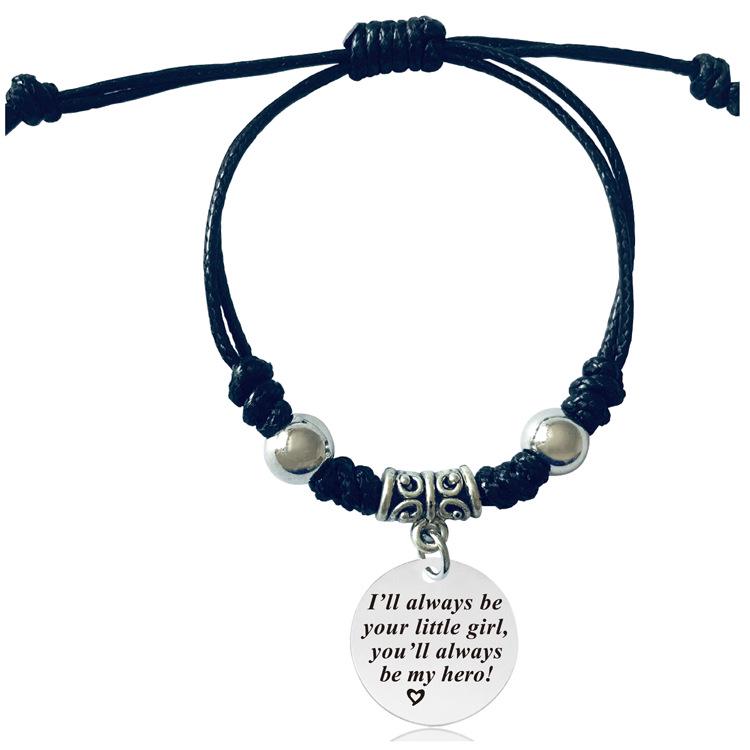 Stainless Steel Engraved Bracelet - Perfect Christmas Gift for Parents or Lovers