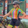 Righttrack Damen-Radsport-Einteiler Kurzarm Bunt Mono Trisuit Radsport Skinsuit