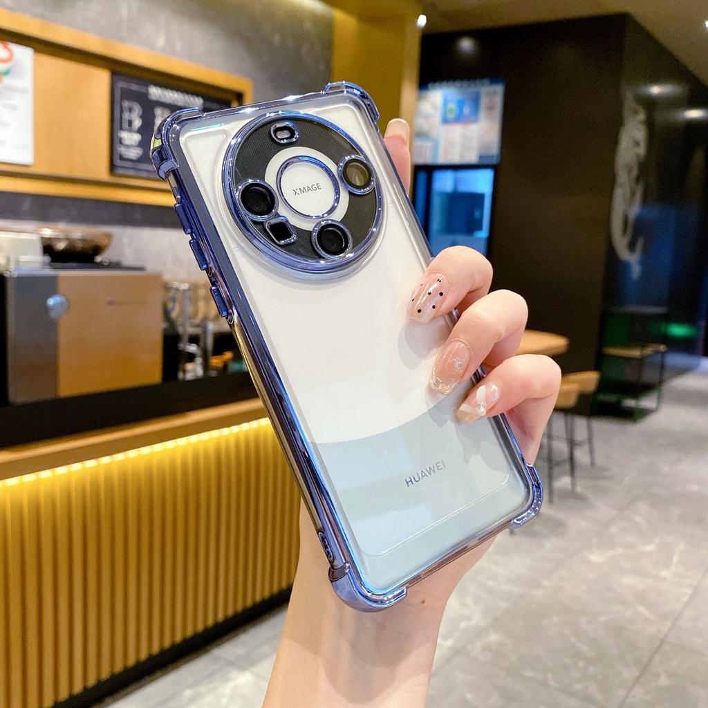 Four corners anti-drop electroplating space case for Huawei MATE60PRO for MATE50 mobile phone case with lens film