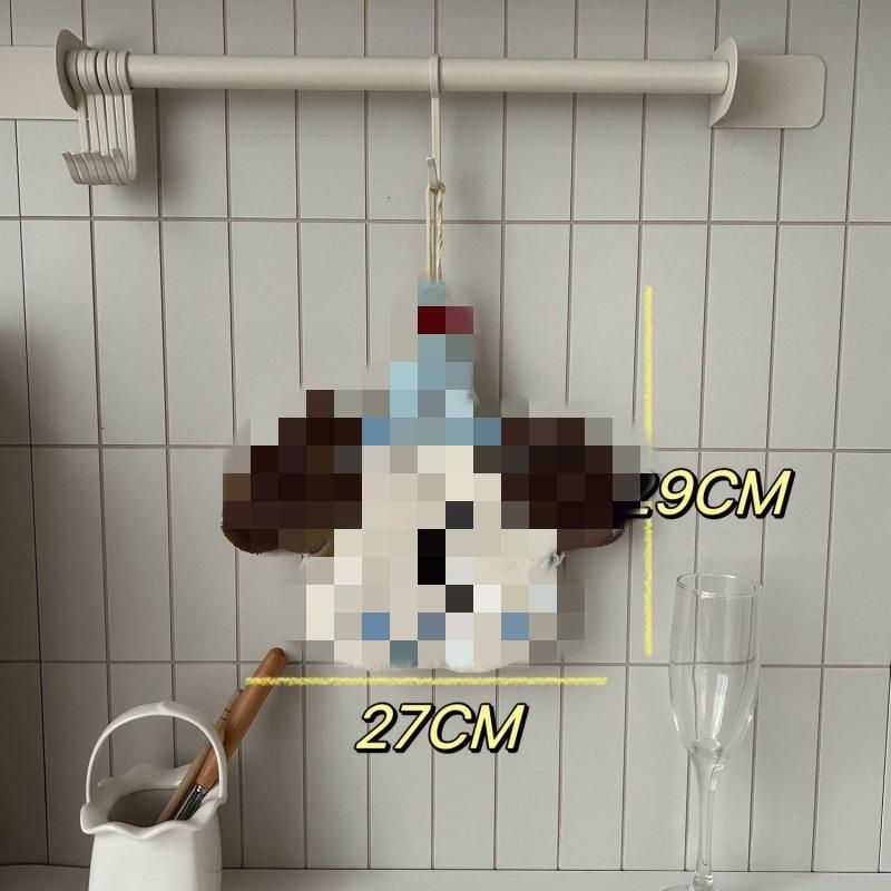 Мультяшный милый медвежонок щенок кролик кухонное полотенце для рук милый мультяшный подвесной абсорбирующий утолщенный платок тряпка