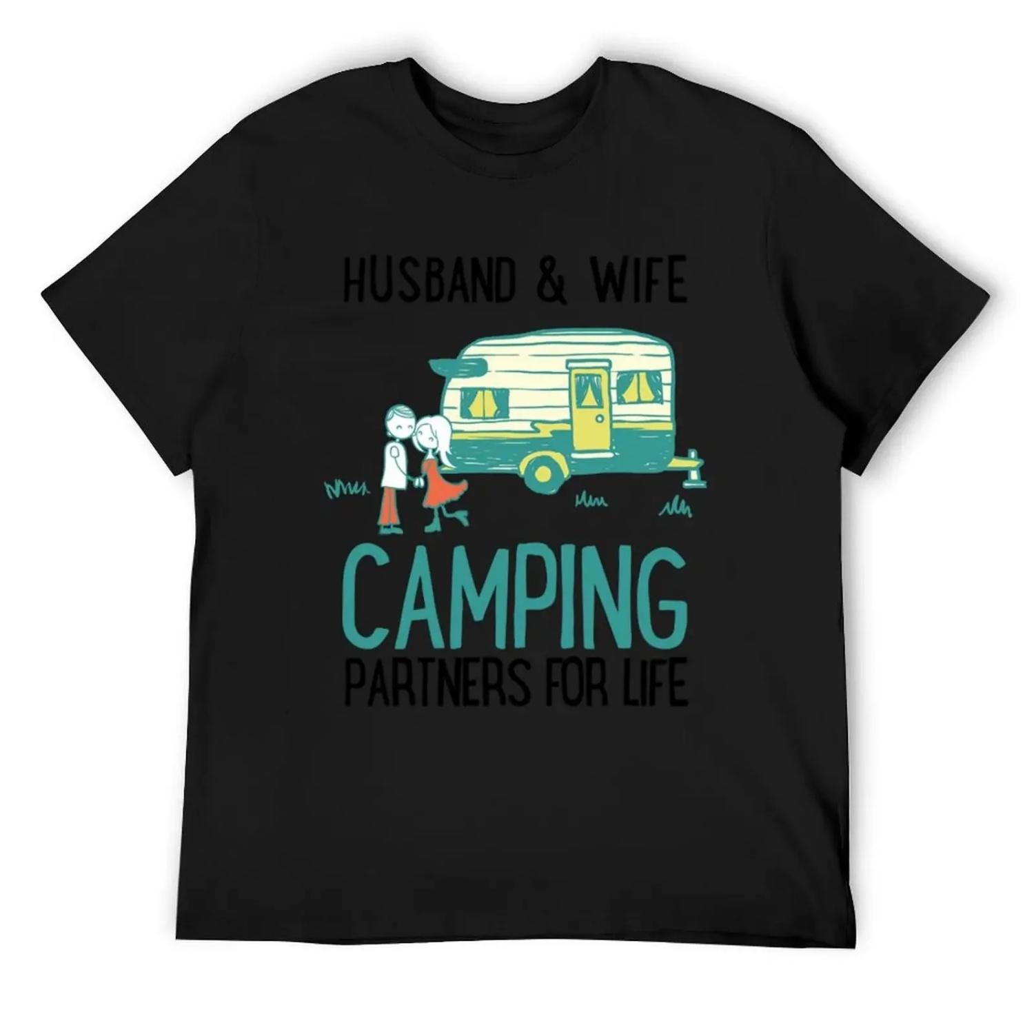 

Husband and Wife Camping Shirts and Tops T-Shirt tees affliction shirts cotton graphic tees mens cotton t shirts XXXXXL чорний