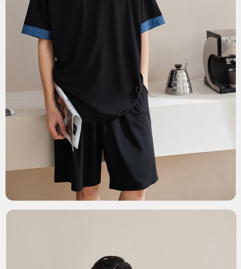 Xuanliang 2026 New Men's Summer Sleepwear Thin Modal Cotton Short Sleeved Shorts Casual Cool Home Clothing Set