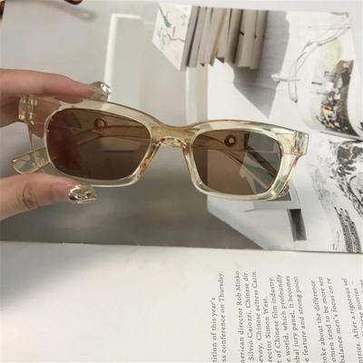Vintage UV400 Bescherming Rechthoekige Zonnebril Vierkant Montuur Trendy Stijl Zonnebril voor Dames Retro Zonnebril
