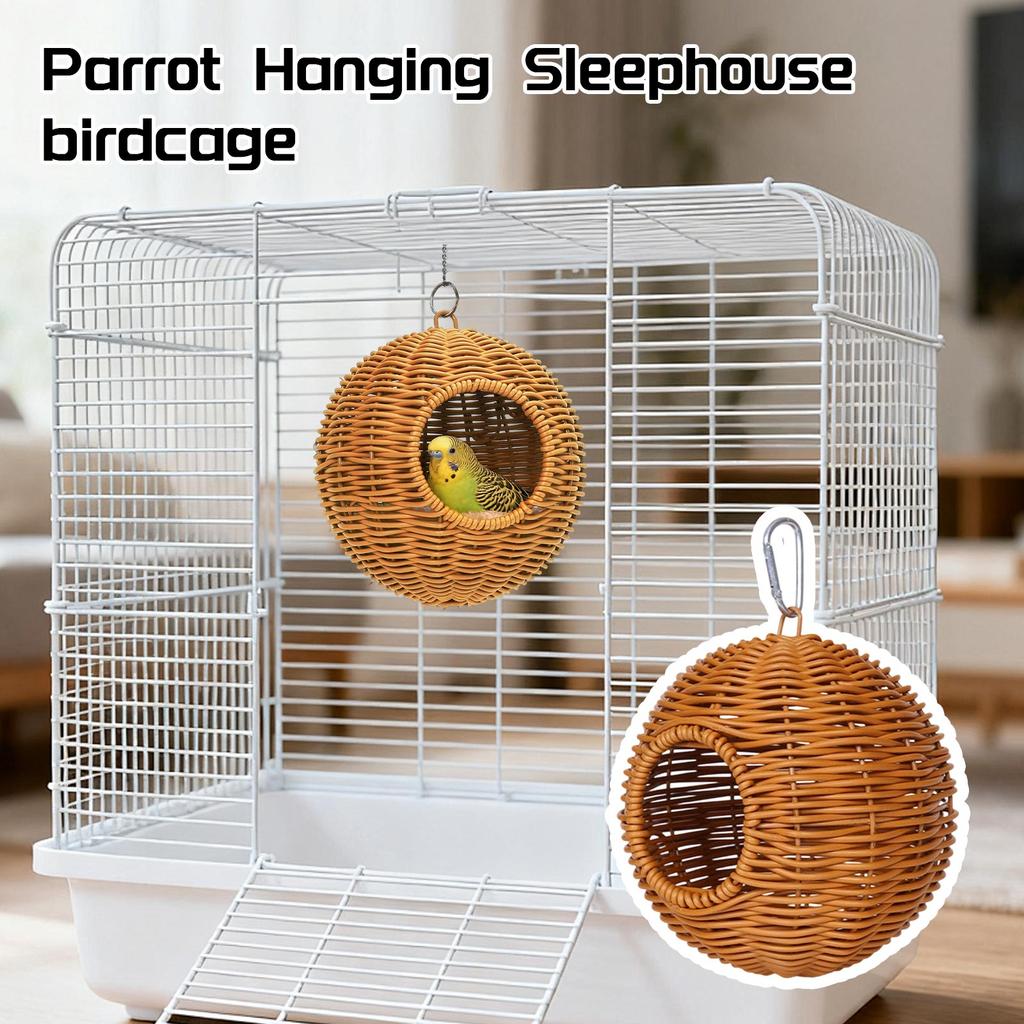 Spherical Bird Nest, Handwoven Parrot Nest, Bird's Hanging Sleeping Bird Cage Hanging Hatching Breeding House/birdcage