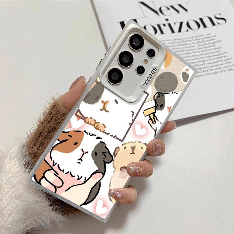 Cartoon Cute Hamster Shockproof Phone Case for Samsung Galaxy S26 Edge S25 Ultra S24 FE S23 Plus S21 Cover Anti Fall Fundas