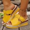 Women Wedge Slippers 2025 Platform Shoes Women Anti-Slip Wear-Resistant Sandals Fashion Round Toe Open Toe Slippers Slides Women