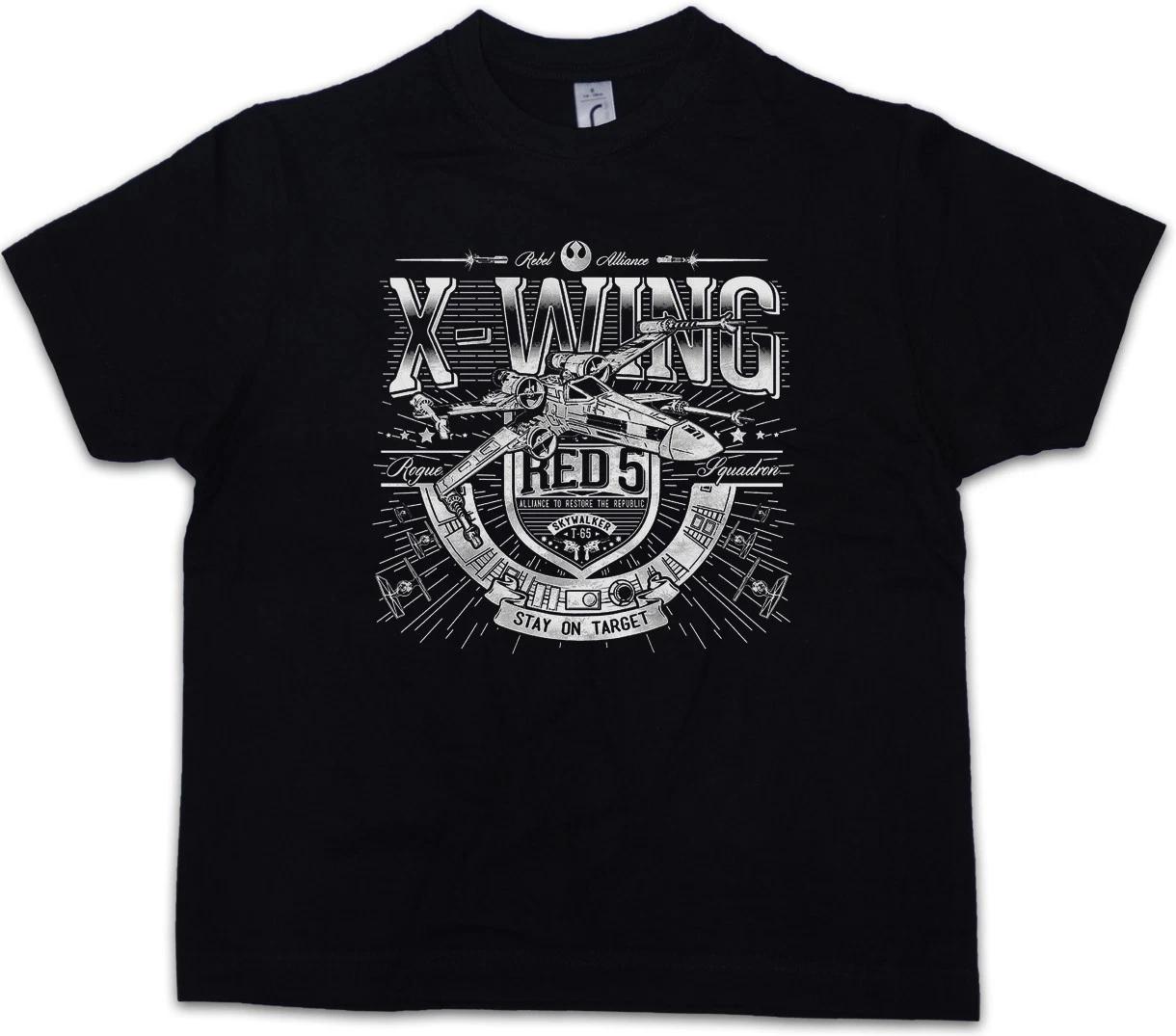 RED FIVE ALLIANCE Kids Boys T-Shirt Luke Darth Star X Skywalker Wars Wing Logo 100
