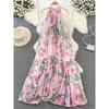 Open Back Chiffon Elegance Large Swing Seaside Holiday Beach Dress