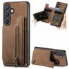 D15 For Samsung Galaxy S24 Wallet Case Retro PU+TPU Anti-scratch Kickstand Phone Shell