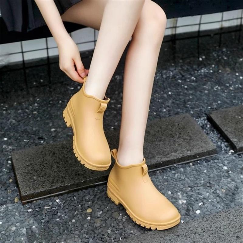 Korte Enkel Regenlaarzen Waterdicht Antislip Rubberen Schoenen Voor Mannen Vrouwen Buitenwerk Chelsea Stijl