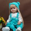 Rebirth Doll Simulation Baby Can Enter The Water Simulation Baby Accompanying Toy Full Glue Body 55 Cm Blooming Long Hair Girl
