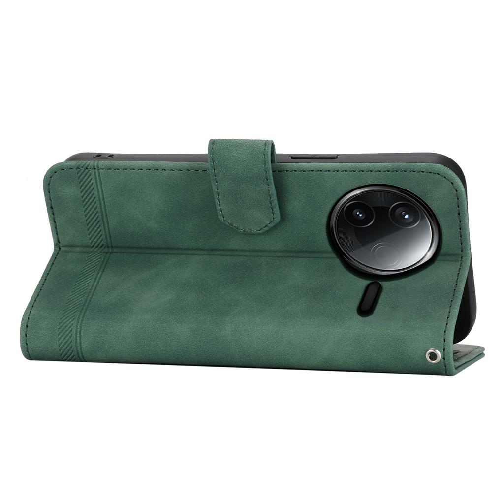 DIERFENG DF-03 For Xiaomi Redmi K80 5G/Poco F7 Pro 5G Case Lines Imprint Wallet Leather Phone Cover