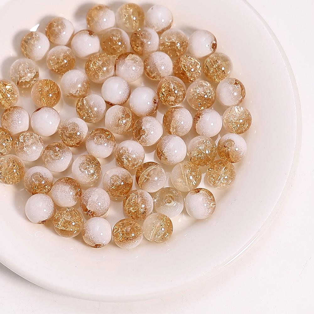 10mm Glazed Cracked Glass Beads for DIY Jewelry: Exploding Flower Design