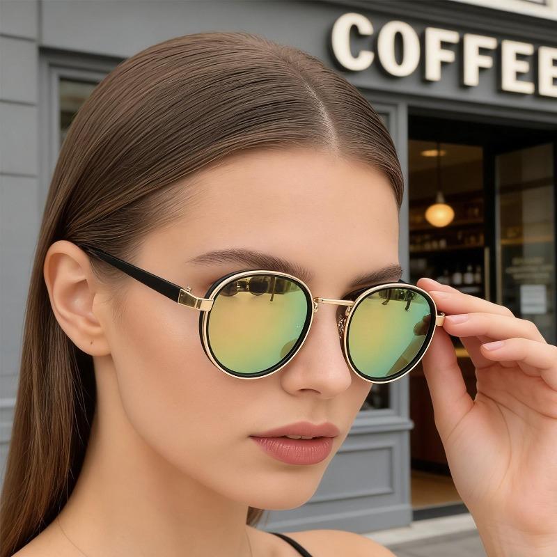 Round Retro Sunglasses Men UV400 Women Brand Designer Sun Glasses Alloy Punk Outdoor Anti-UV Sun Eyewear