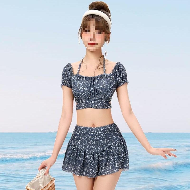 2024 Fresh Fairy Floral Japanese Push-Up Two-Piece Swimsuit for Women