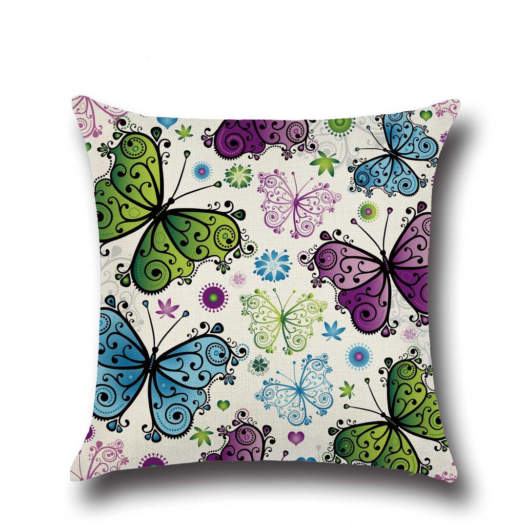 Cartoon Fantasy Butterfly Flower Cute Fresh Creative Home Pillowcase Car Cushion Cover