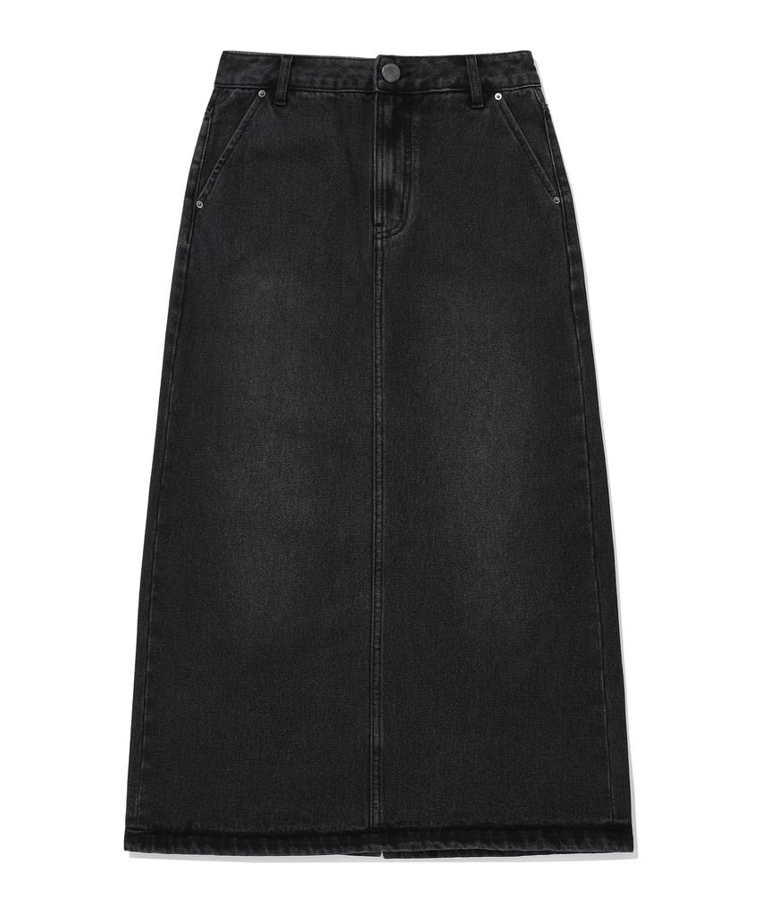 Covernat Woman Denim Long Skirt Black