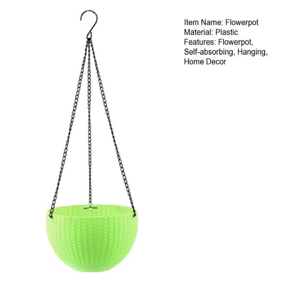Yousheng Self-absorbing Flowerpot Rattan-like Weaving Texture And Absorbent Rope Flower Pot with Hanging Chain Planter for Indoor