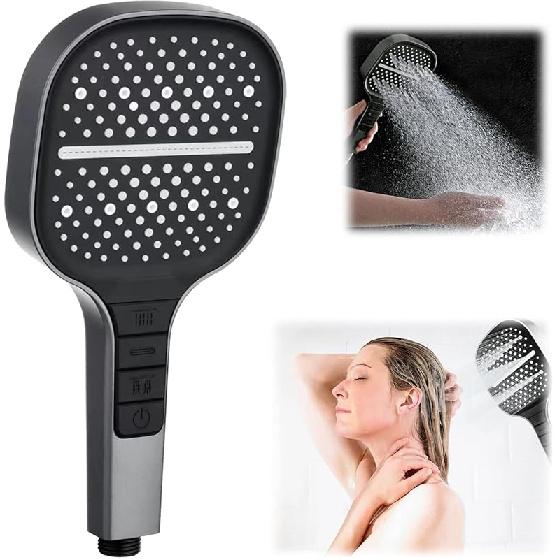 8-Speed Oversized Panel Pressurized Shower Head, Shower Heads With Handheld Spray Combo, High Pressure Water Saving Showerhead with Filter Beads with
