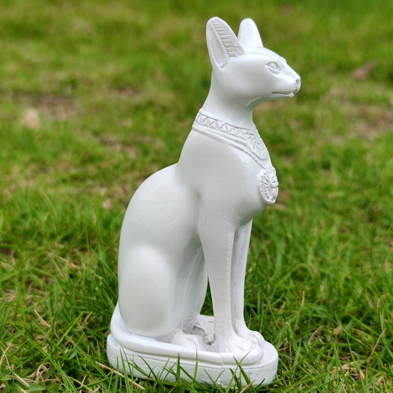 

Єгипетська Богиня Кішка Золотий Декор Статуетка Бастет Пам ятний Фігурний Орнамент Настільний Полімерний Виріб Настільна Прикраса Богиня Піску білий