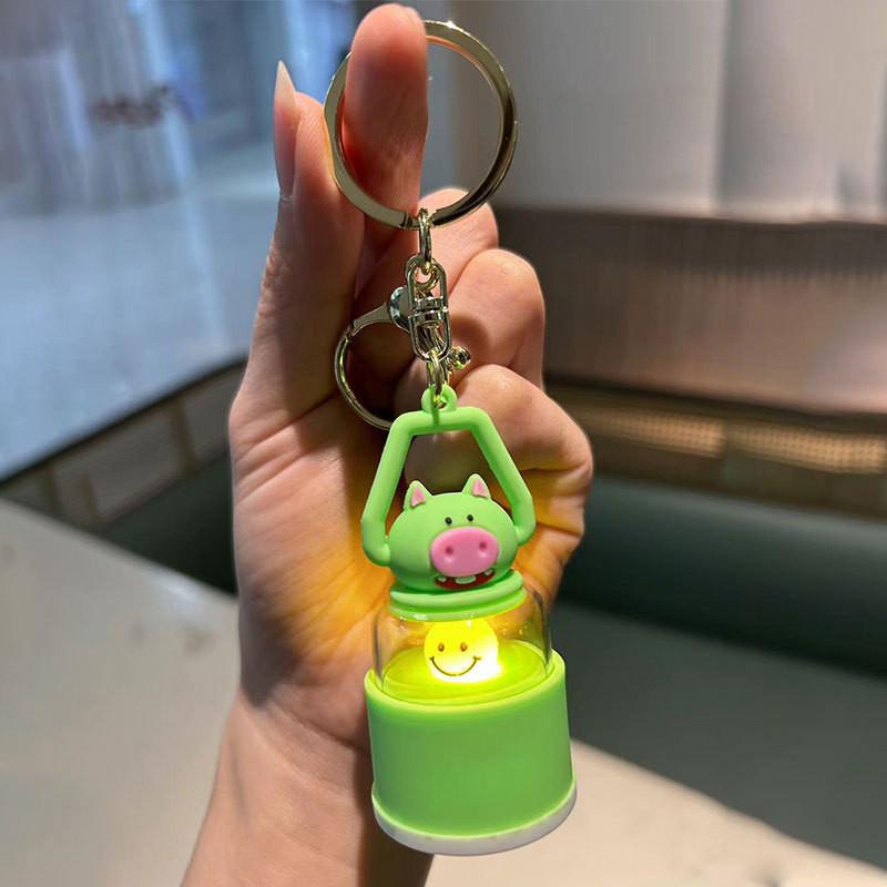 Cartoon Fluorescent Pig Keychain Bag Mobile Phone Pendant Accessories Gift Toy