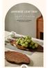 Japanese Acacia Wood Leaf-shaped Dinner Plate & Tea Tray for Snacks, Pastries, and Fruit