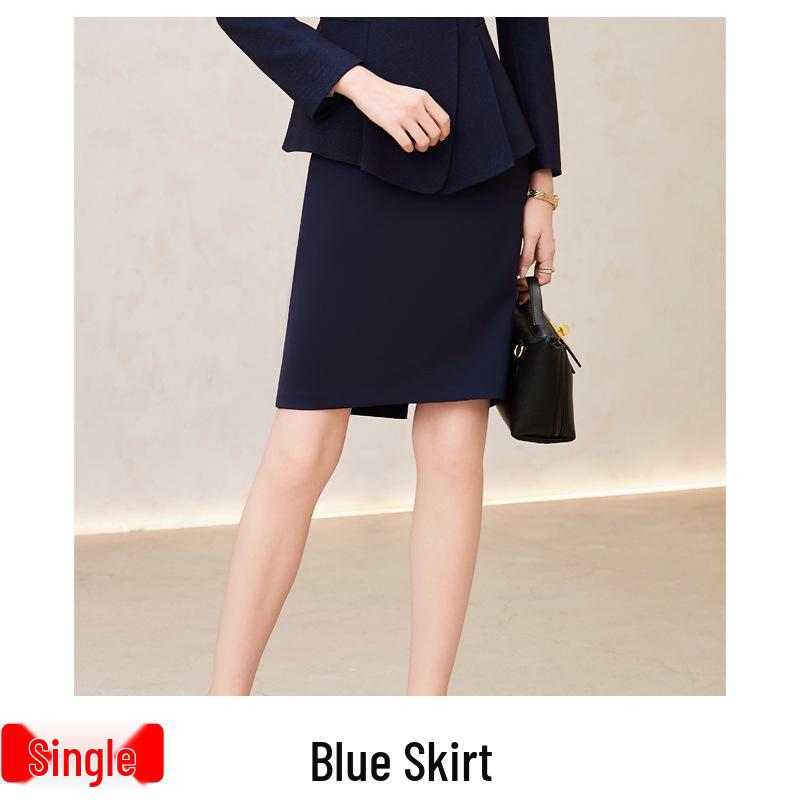 Professional Women's Suit Skirt Set 2024: Elegant Slimming Workwear for Beauty Salon and Property Consultants