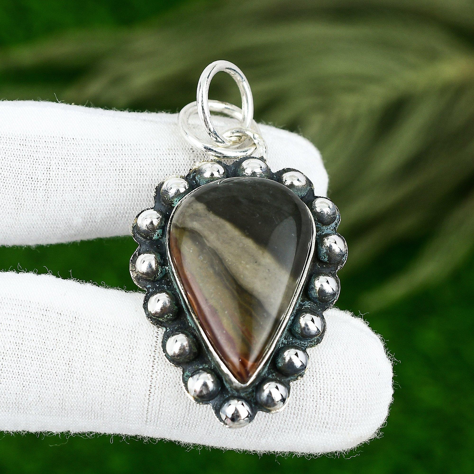 Sisters Day Deal Polychrome Jasper Stone New Pendant Jewelry 925 Sterling Silver