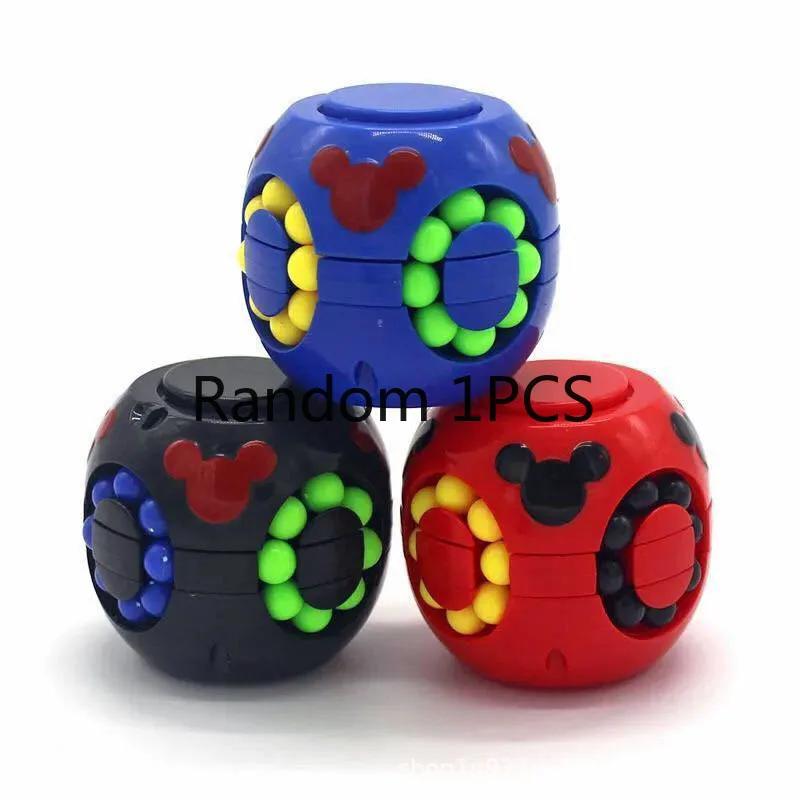

2In1 Magic Bean Cube Rotating Hand Spinner Fidget Toys Educational Puzzle Antistress Gift For Kids Stress Ball Christms Gift