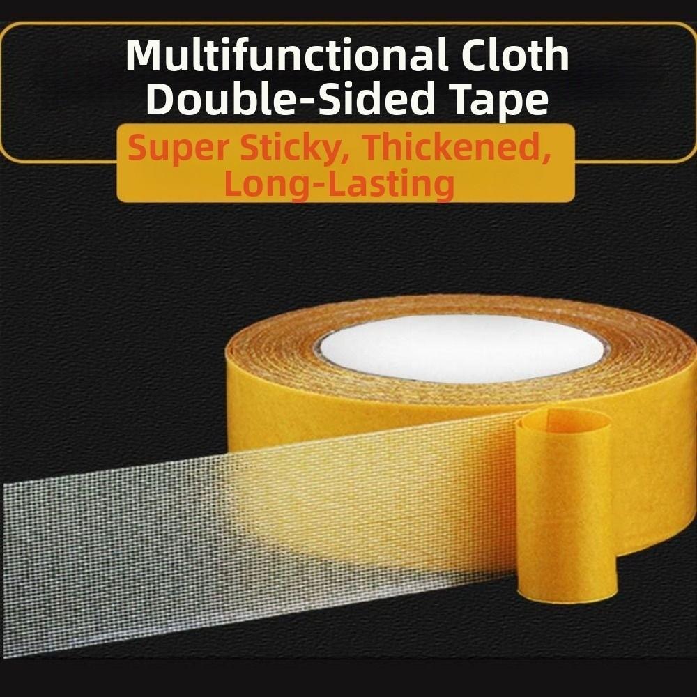 4Rolls Super Traceless Double Sided Tape Heat Resistant Strong Adhesion Cloth Base Tape Translucent Waterproof Grid Fiber Tape
