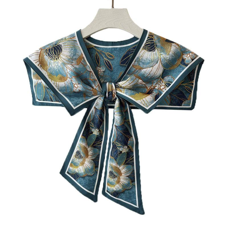 

New Women Printed Shawl Fake Collar Detachable Big Lapel False Collar Shirt Kragen Sahte Yaka Kraagje for Clothing Accessories