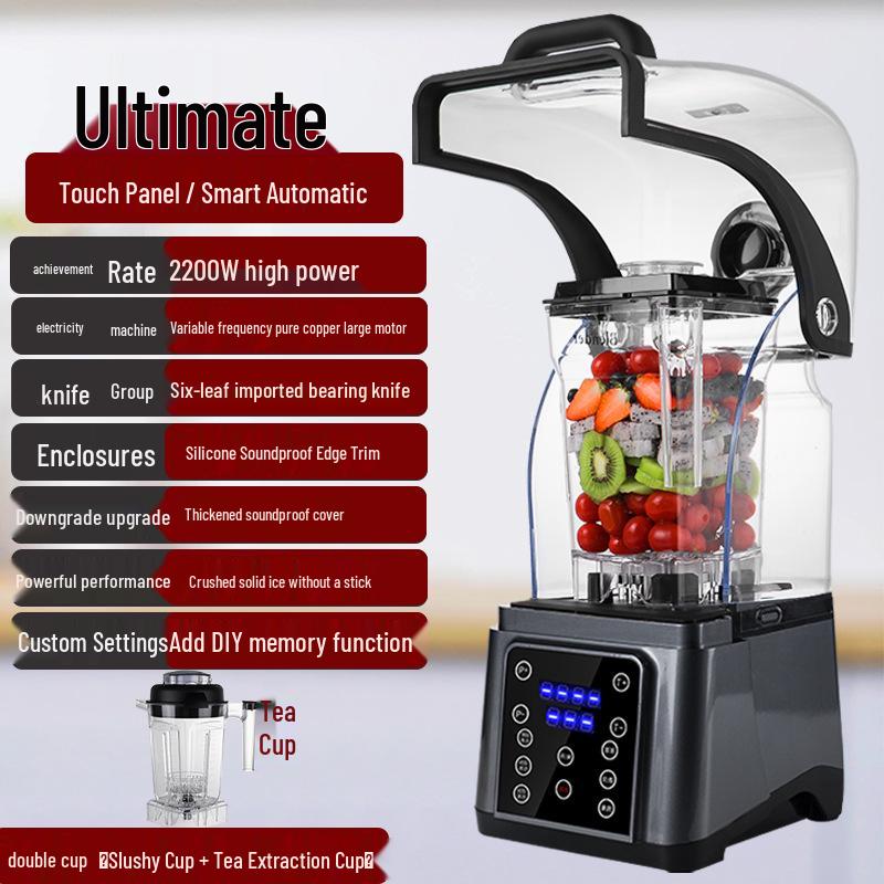 Commercial Soundproof Smoothie Machine: Automatic Ice Crusher, Shaver, Tea Brewer, Wall-Breaking Juicer for Milk Tea Shops.