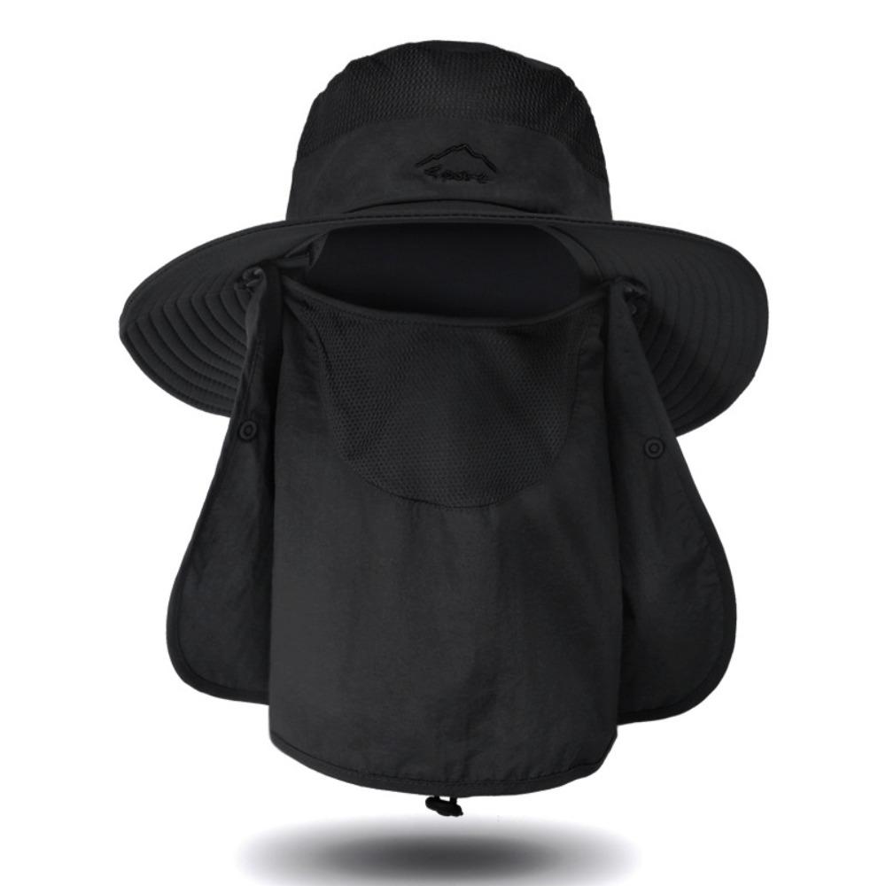 Oversized Brim Fishing Cap WithShawl Face Mask Hat High Quality Cycling Cap  Neck Face Protection